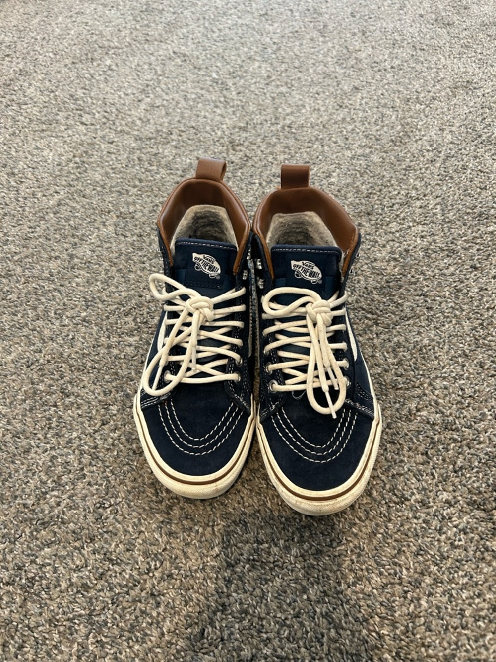 Vans Navy High-Top Sk8 Suede Sherpa Lined Sneakers